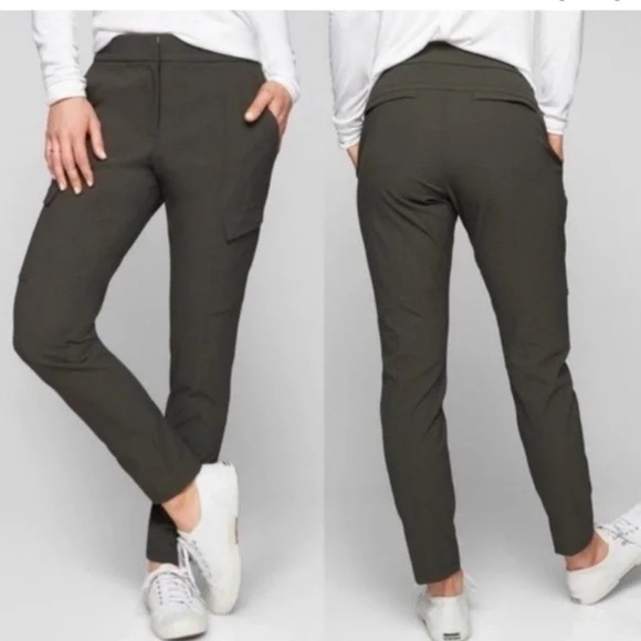 Athleta Pants - Athleta Wander Utility Pant Dark Olive Green Size 2 Pockets Trail Daily Slim Wom